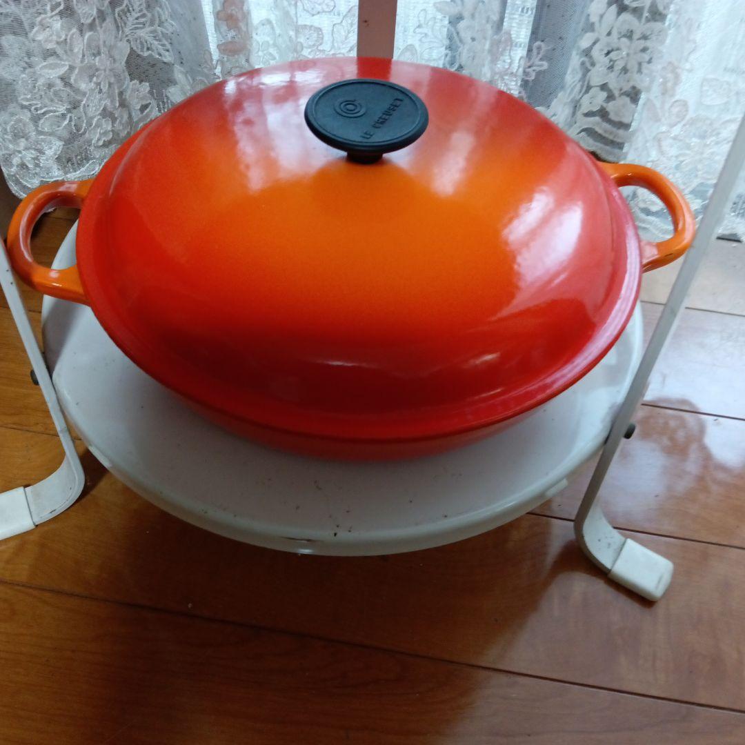 【美品】LE CREUSET　ビュッフェキャセロール　オレンジ　26cm