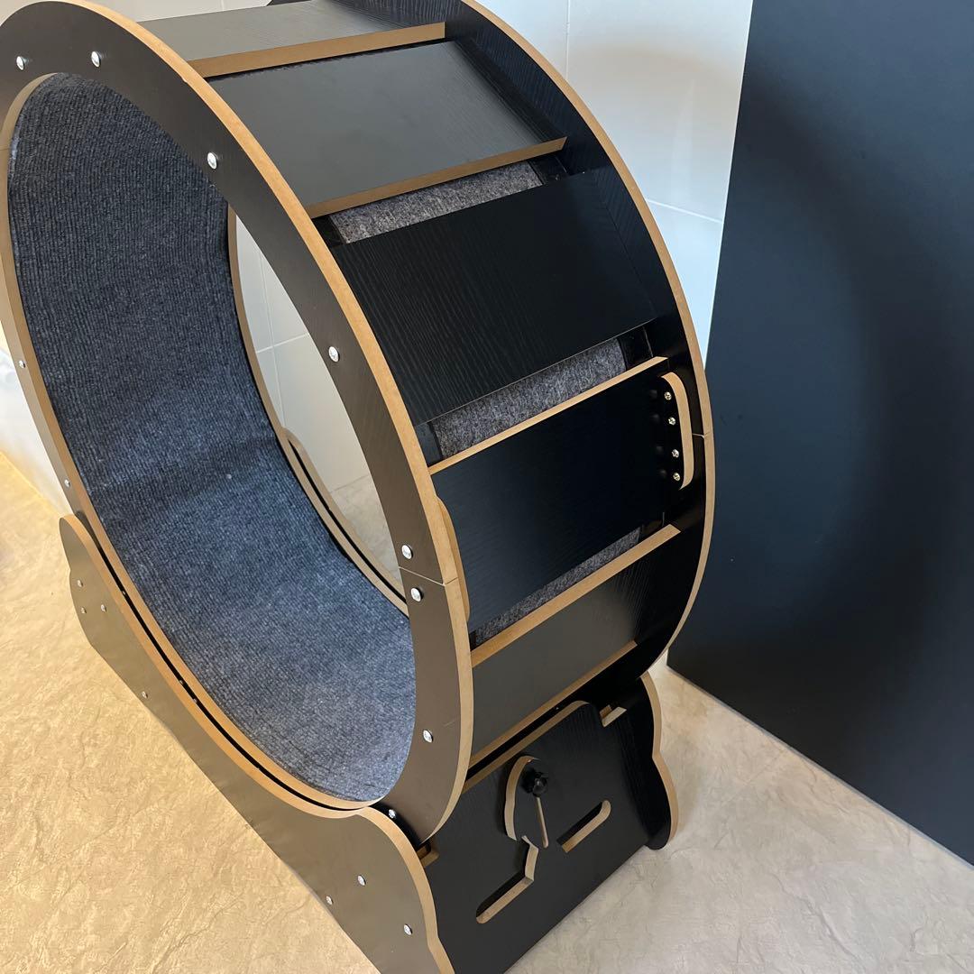 キャットホイール 猫用回し車 ランニングホイール 自走式 木製　運動不足解消