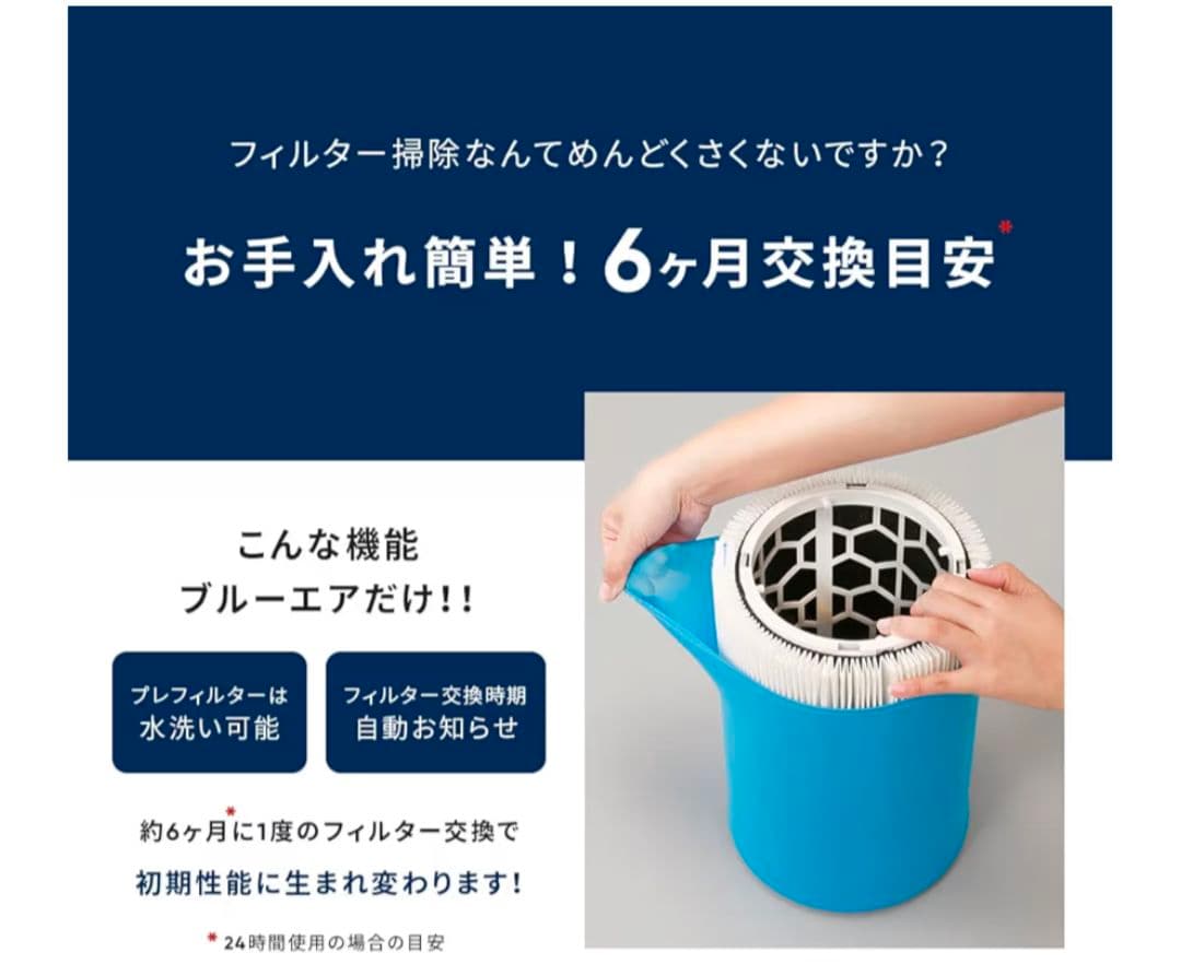 Blue Pure 411 空気清浄機 13畳用　交換フィルターあり