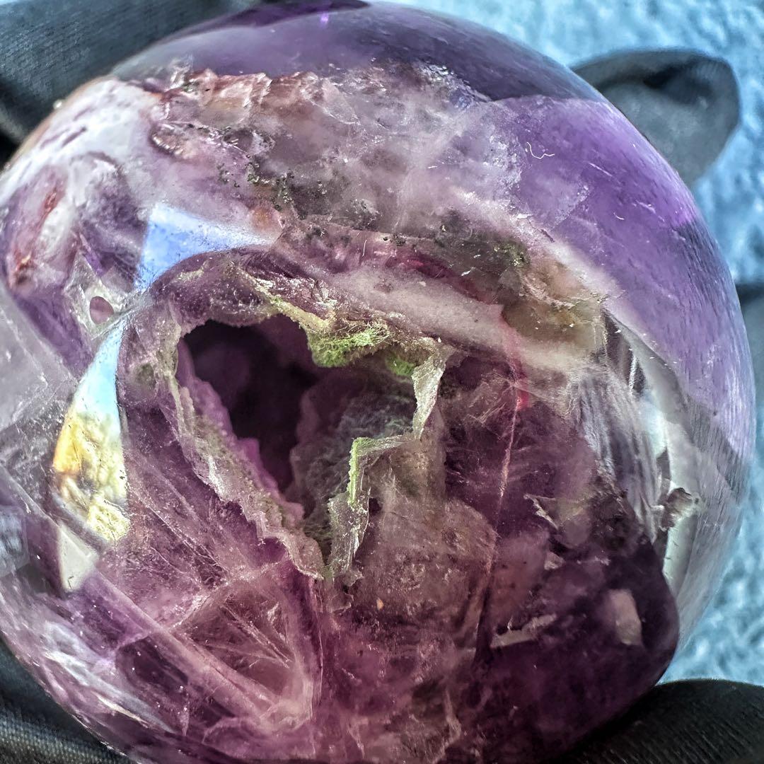 爆レア❗️レインボー☆フローライト 丸玉☆癒しパワーパワーストーン天然石A1153