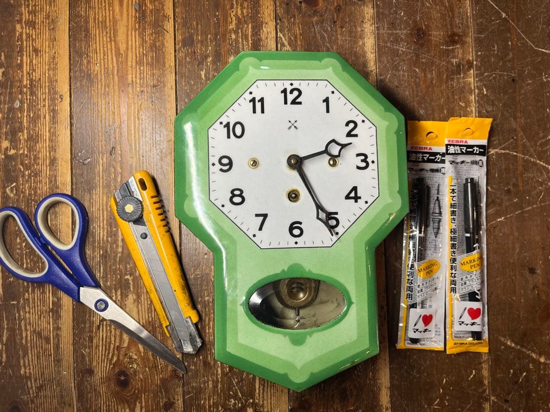 ドイツ製　超ミニ　ホーロー　柱時計　古時計　振り子　ユンハンス　精工舎　レトロ