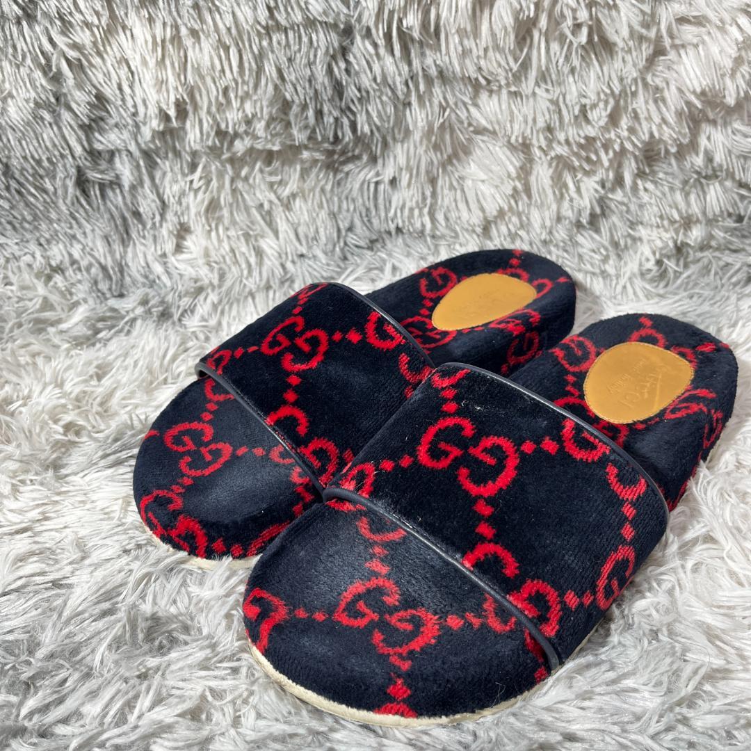 [大人気]　グッチ　GUCCI　テリークロススライドサンダル　GG柄　総柄