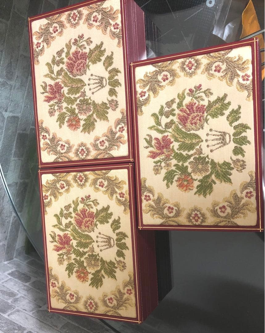 ロレックス　時計ケース　花柄刺繍　希少、ギャランティ