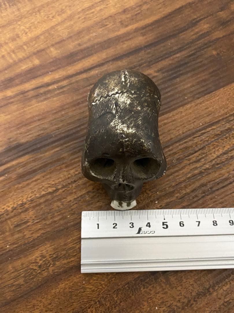 骨董髑髏陶器製スカル ダークブラウン