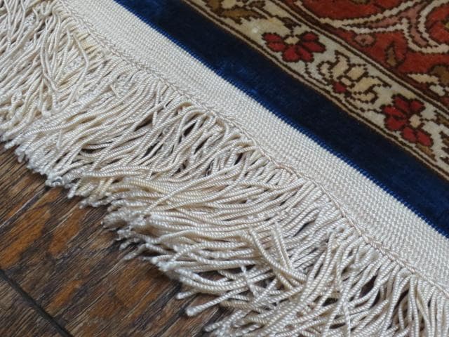 美品 手織り シルク トルコ HEREKE ヘレケ ゴルダニ文様 ペルシャ 絨毯