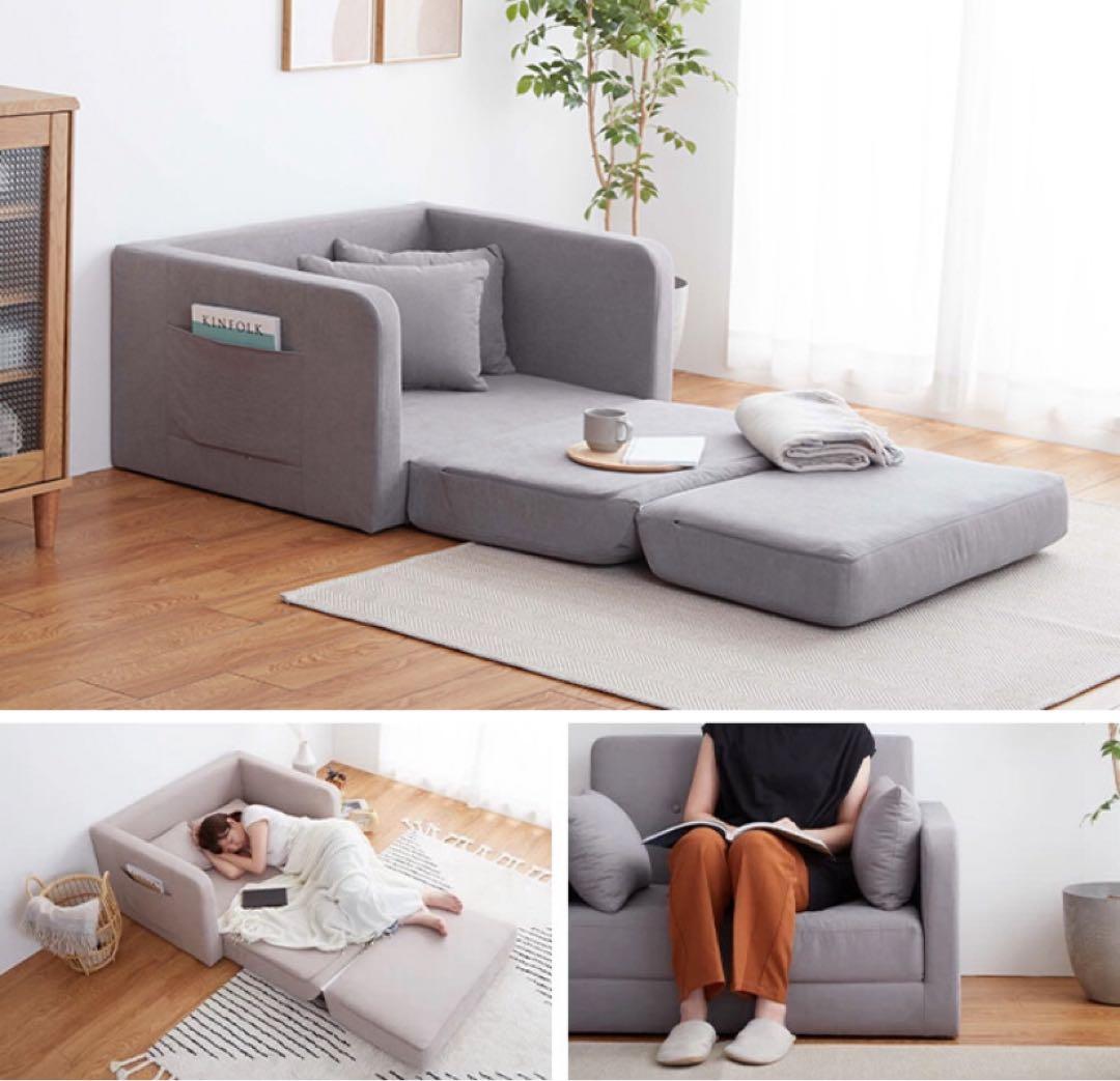 ソファベッド 2人掛け 折りたたみ  2人掛け コンパクト カウチソファー