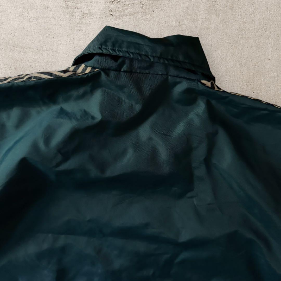 UMBROアンブロ90sコーチジャケット刺繍ロゴドローコードナイロンジャケット緑