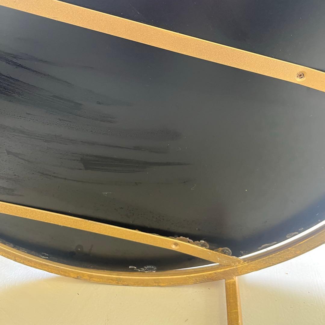 円形ガラスサイドテーブル ゴールドアンティーク仕様　122