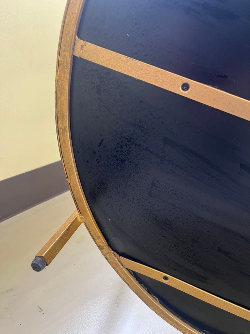 円形ガラスサイドテーブル ゴールドアンティーク仕様　122