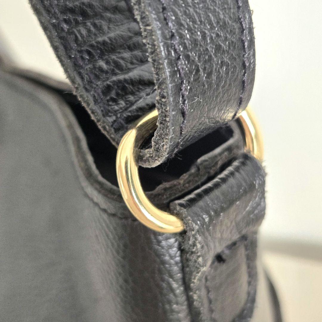 状態良・【OUR】アワーホーム ショルダーバッグ レザー 黒 バケツ型