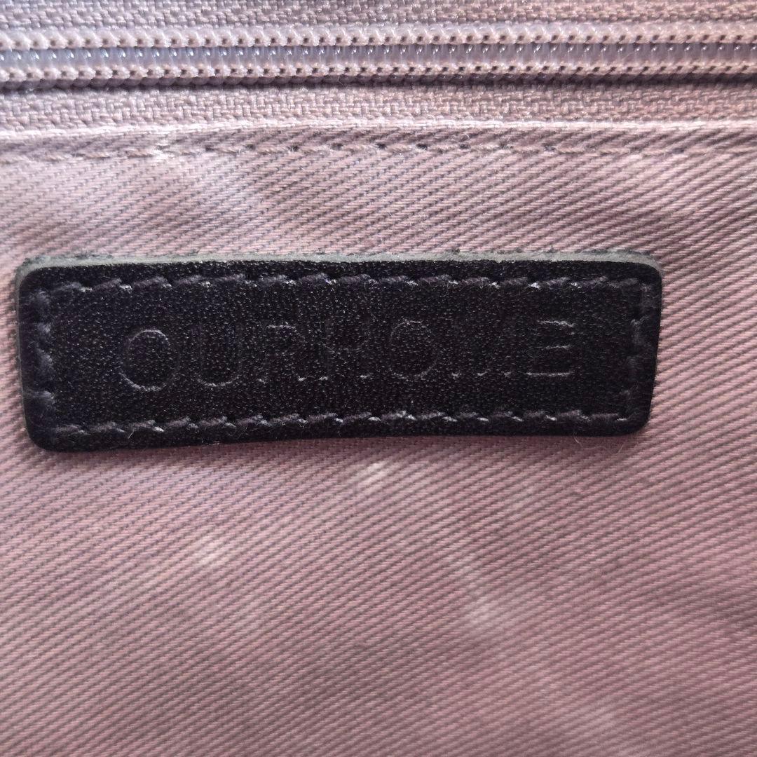 状態良・【OUR】アワーホーム ショルダーバッグ レザー 黒 バケツ型