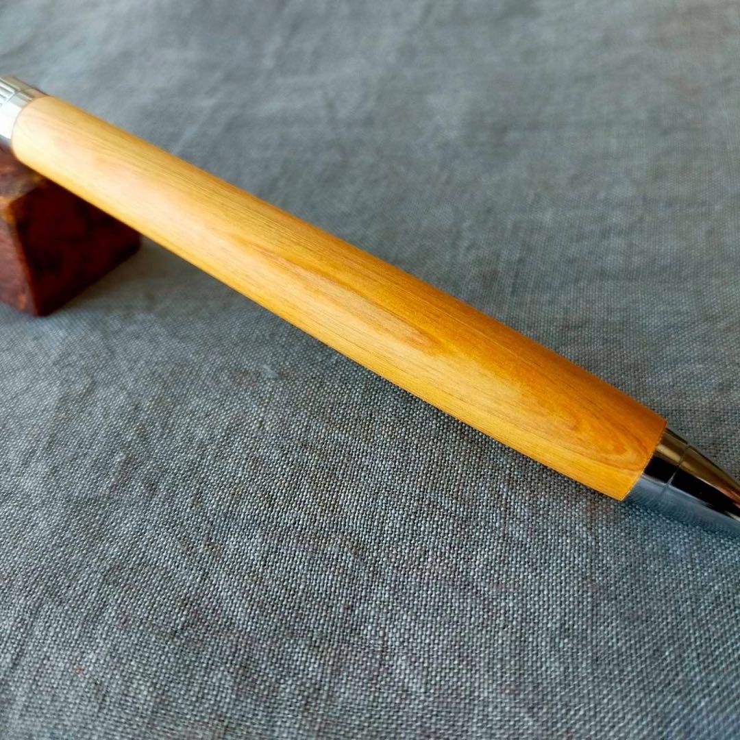 伊勢神宮　御神木　檜　ハンドメイド　木軸シャープペン　0.5mm　シルバー