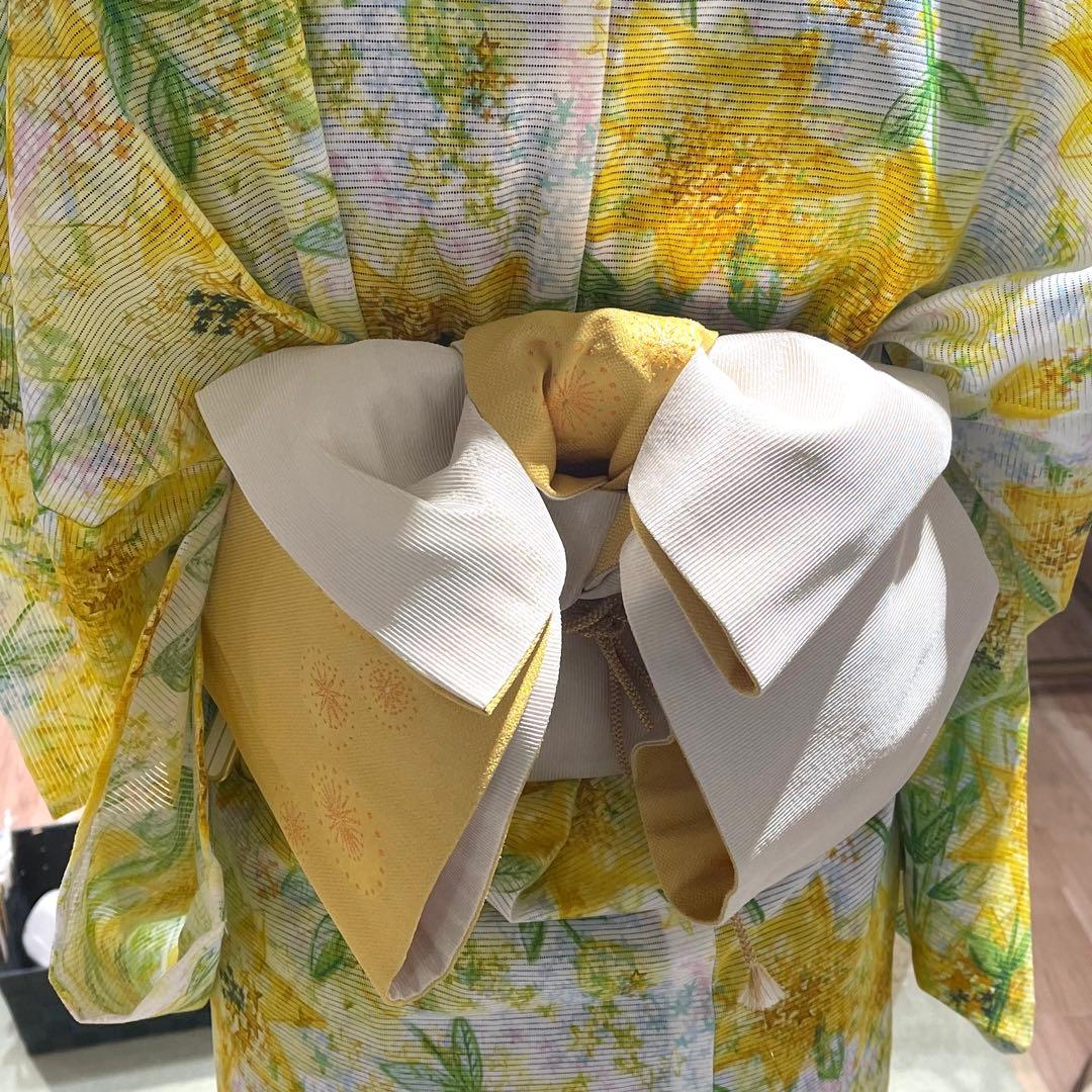美品♡金子みすゞ　浴衣　帯帯締めセット　綿素材