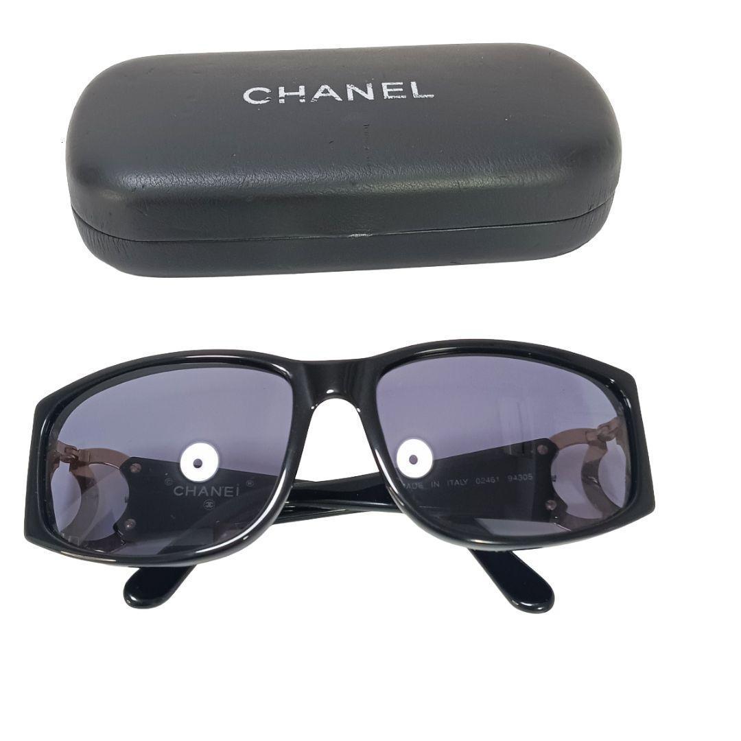 シャネル CHANEL サングラス ココマーク ブラック ゴールド ケース付