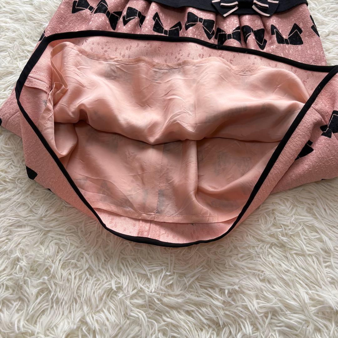 40サイズ　リボン　ジャガード　エムズグレイシー　ドッキング　ワンピース