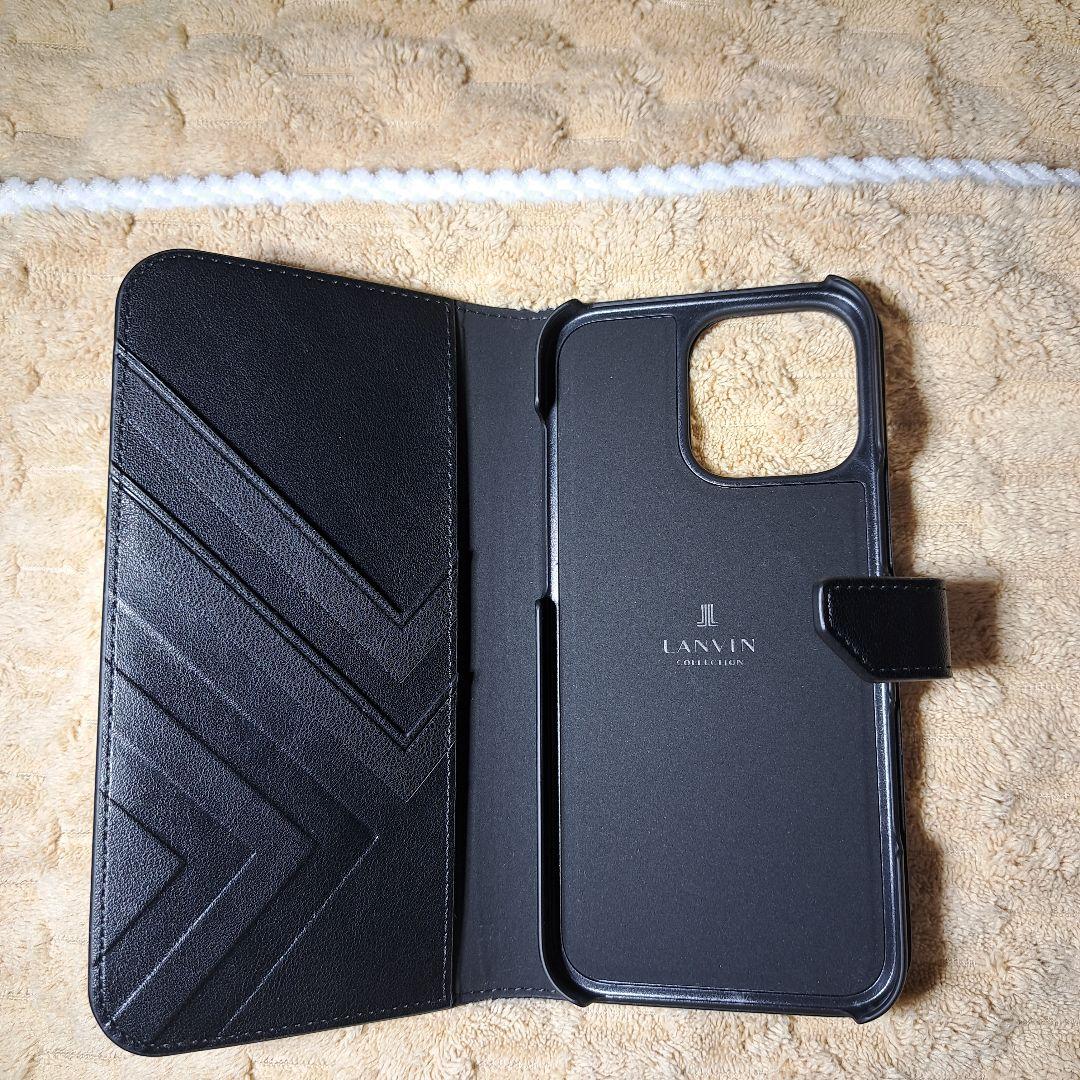 LANVIN ブラック 手帳型ケースiPhone16proMAX