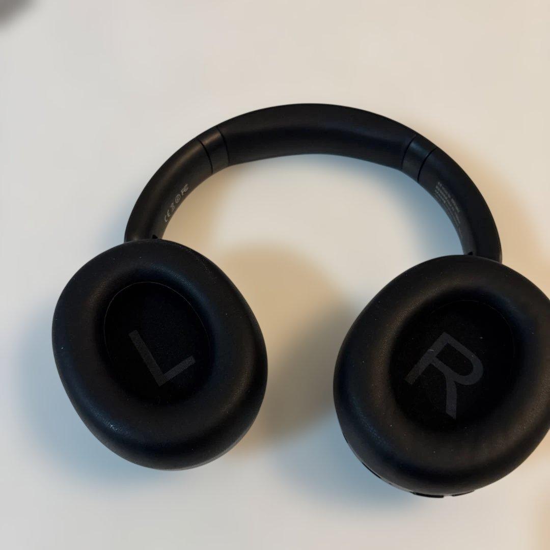 ワイヤレスヘッドホン ブラック L/R表示 ノイズキャンセリング付き