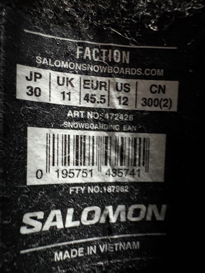 Salomon Faction スノーボードブーツ 30cm