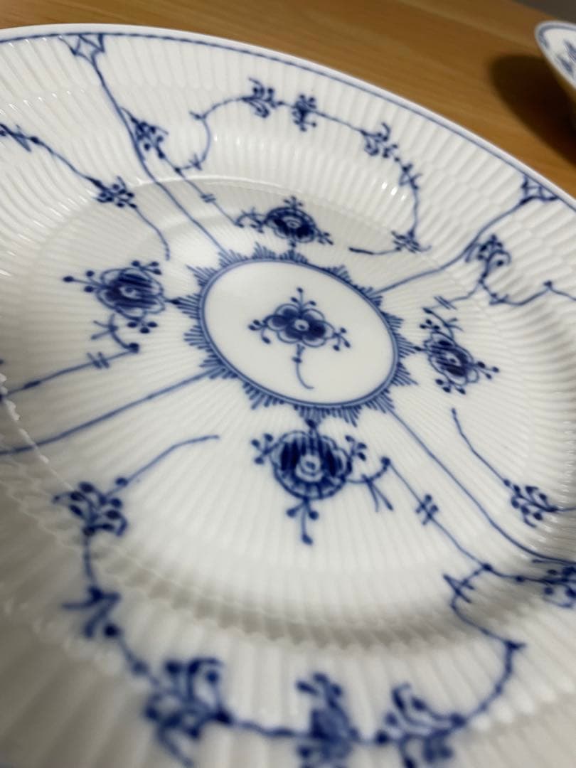 21cm ロイヤルコペンハーゲン ブルーフルーテッド プレート 二枚セット