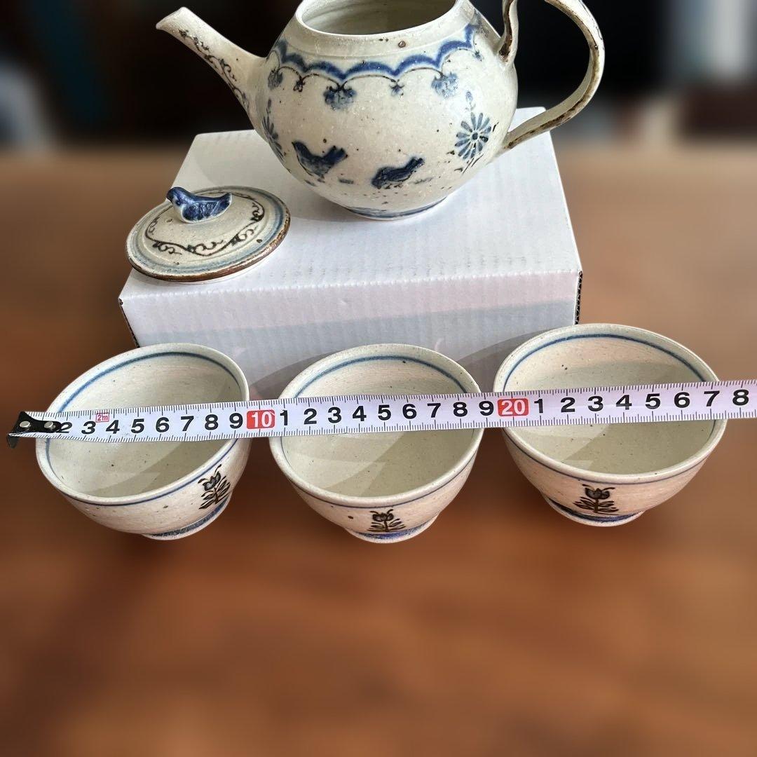 ✴️大幅値下げ✴️【中西申幸】鳥遊戯画急須と湯呑み茶碗チュンチュン3個セット