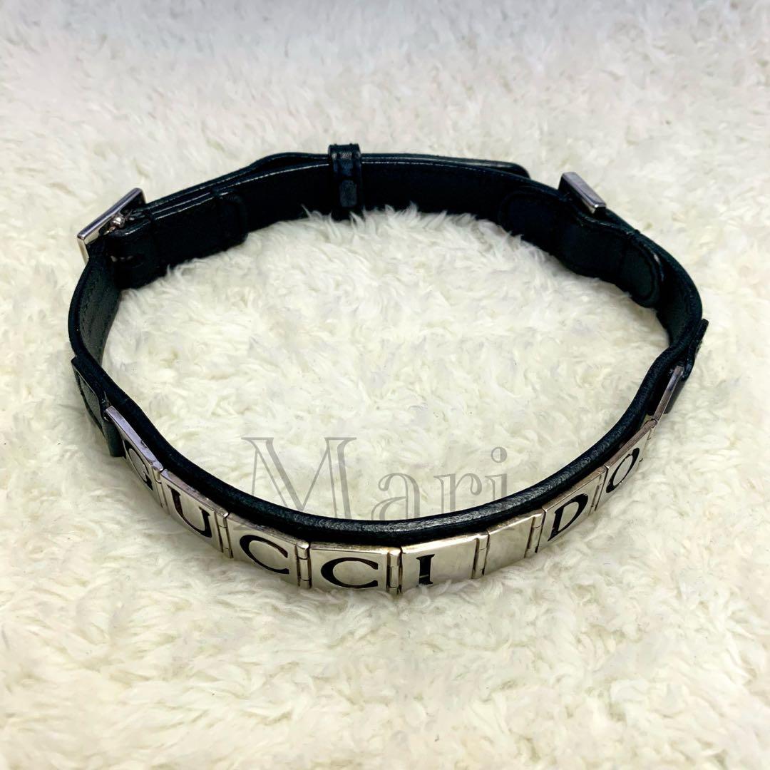 犬首輪【74】【GUCCI】 犬用 レザー 首輪 【超美品・グッチ】