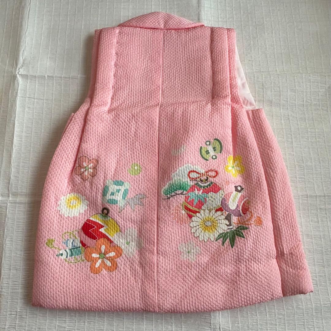 七五三 3歳 被布 着物 絹 三歳 白 ピンク 草履 753 巾着 女の子