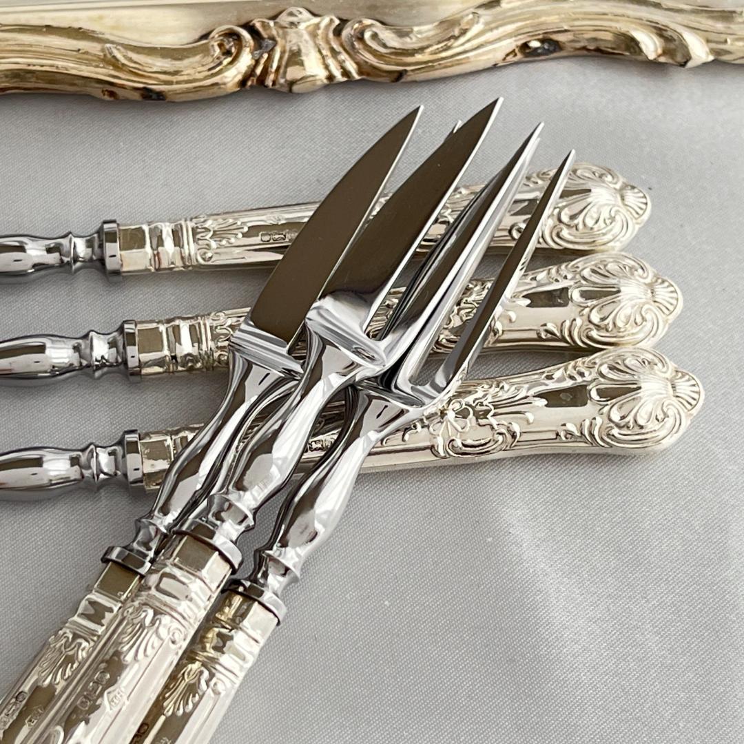 【Harrison Brothers】 【純銀ハンドル】ティーフォーク 6本