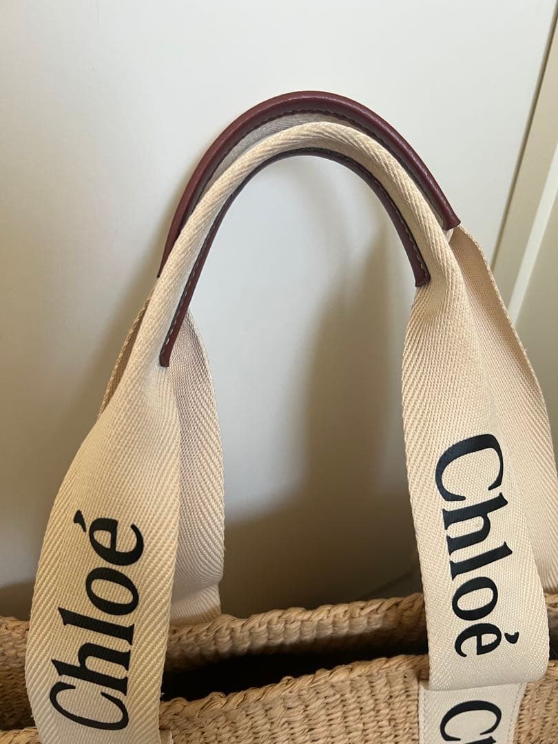 天然繊維を使用したWOODYラージバスケットバッグ