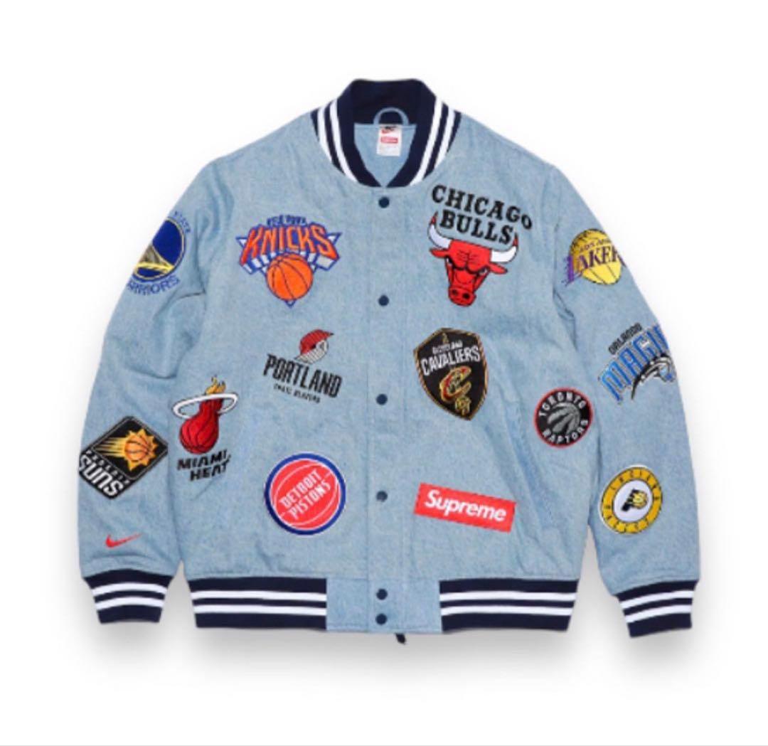 美品！シュプリームSupreme×NIKE NBA デニムスタジャンブルゾン　M