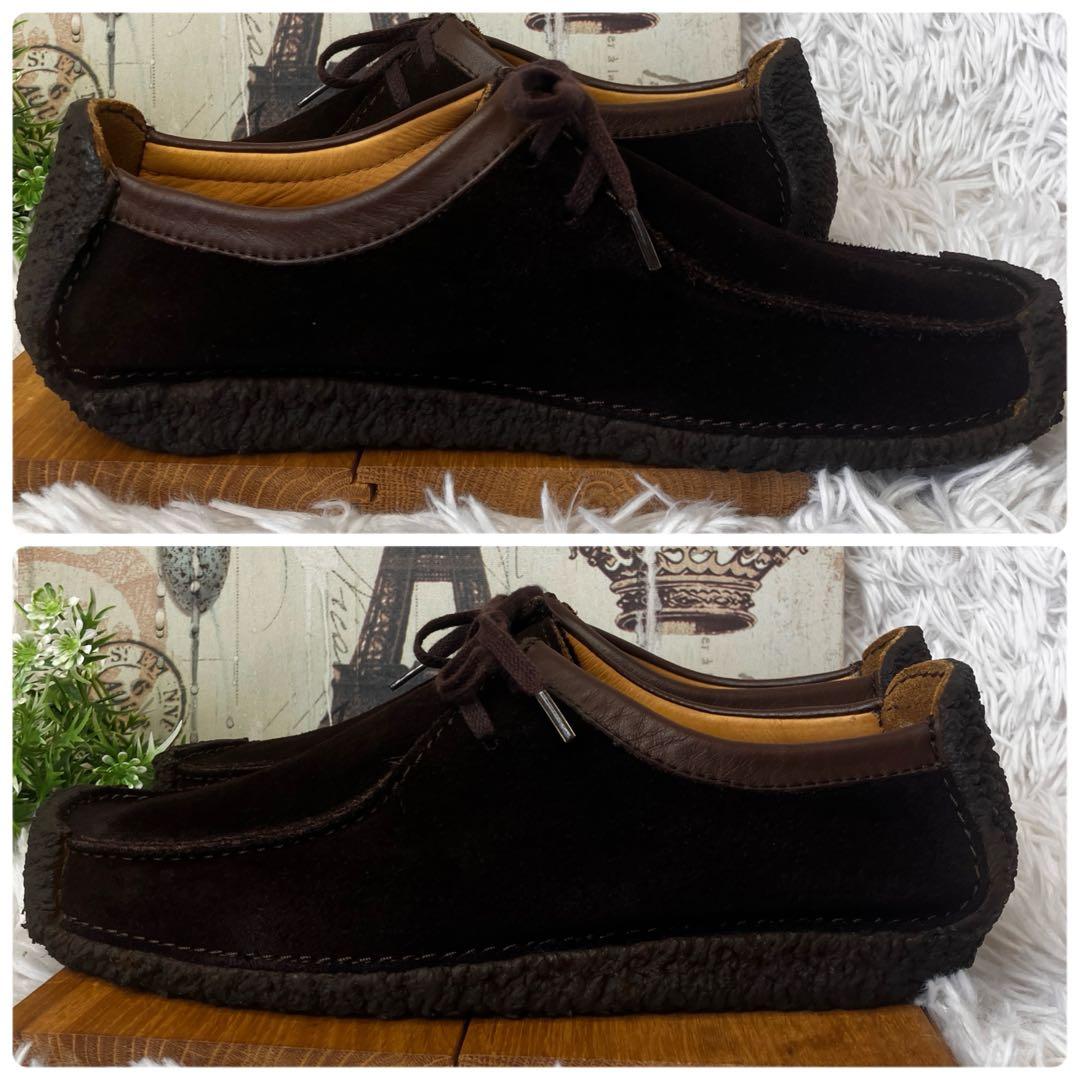 クラークス ナタリー　ワラビー　モカシン　スエード　ブラウン　ダークブラウン