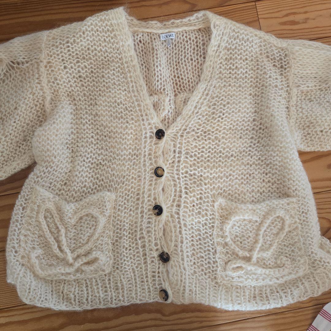 LOEWE ロエベ アナグラム モヘアニットカーディガン　XSサイズ