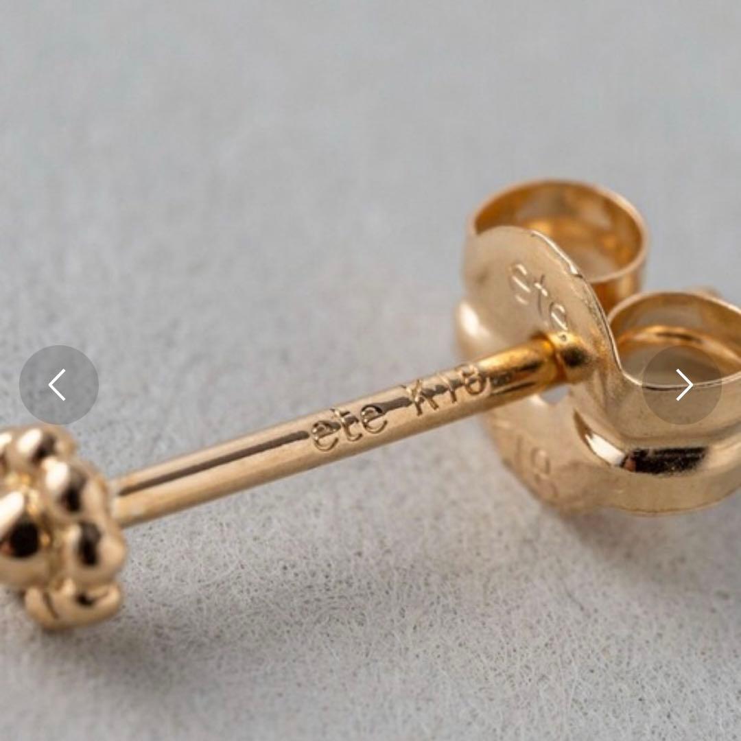 ete エテ フラワー ピアス K18YG イエローゴールド 片耳のみ