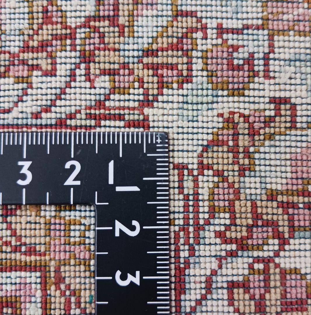 Y3134 高級ペルシャ クム産 シルク100% 手織り絨毯 80×122㎝