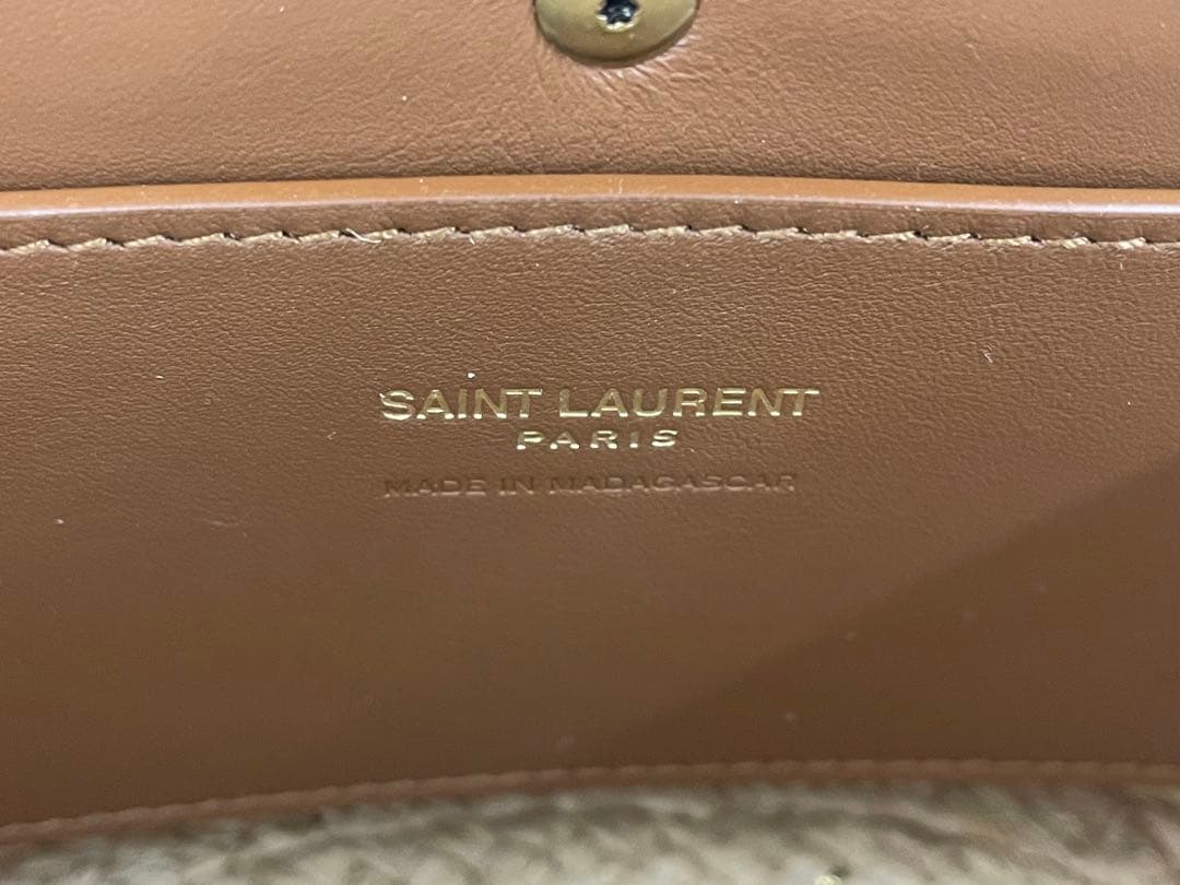 【美品】箱 保存袋付き！サンローラン ラフィア カゴ　ショルダーバッグ