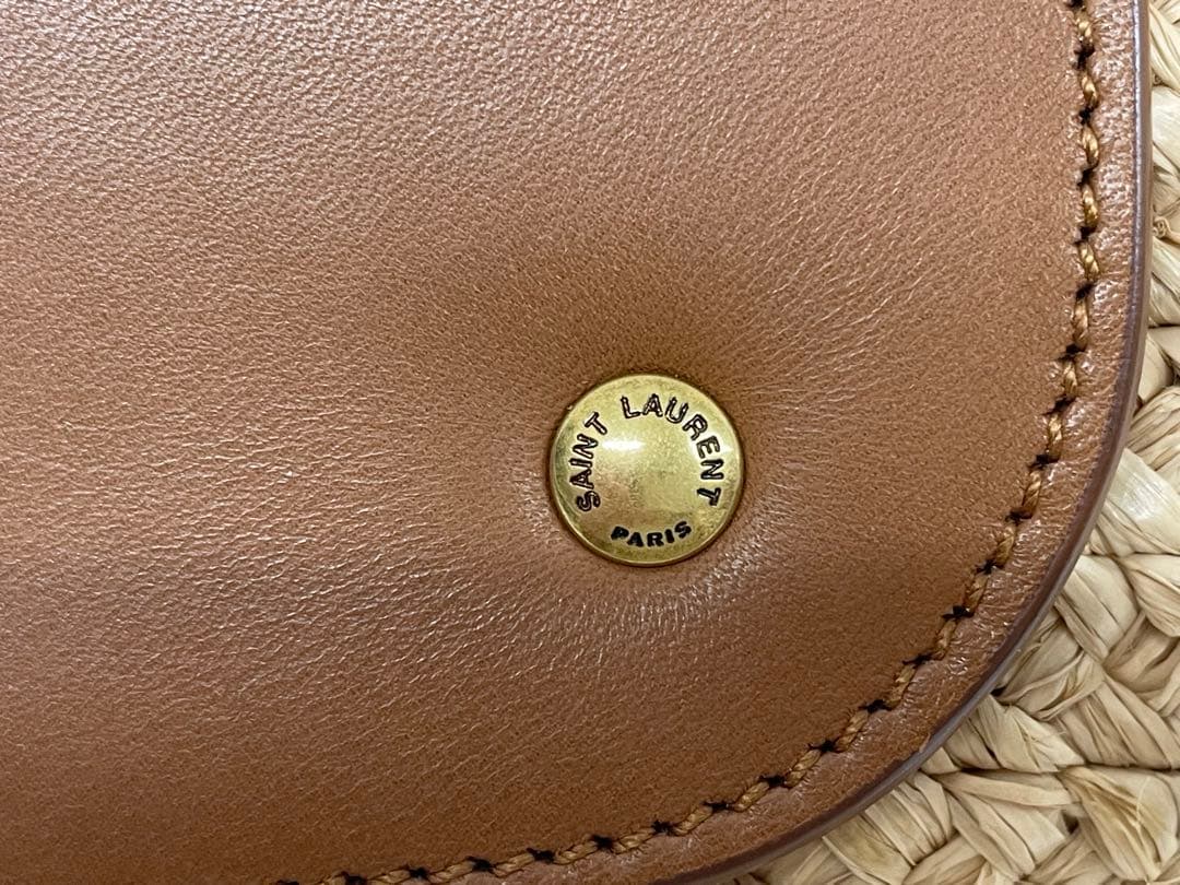 【美品】箱 保存袋付き！サンローラン ラフィア カゴ　ショルダーバッグ