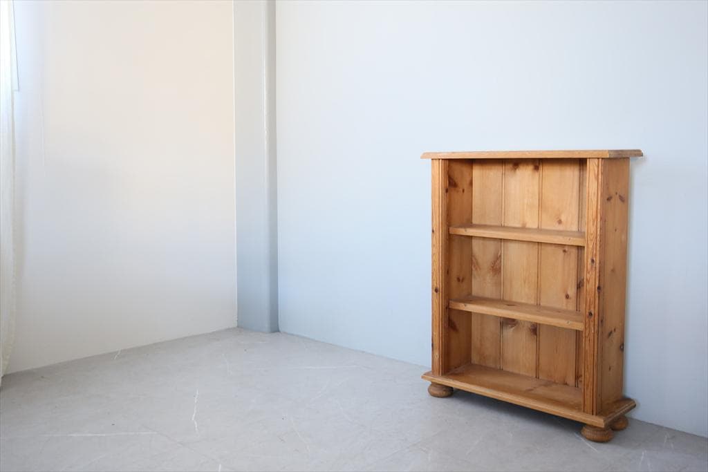 英国アンティーク木製ブックシェルフ/本棚/食器棚/飾り棚/収納ラック92-190