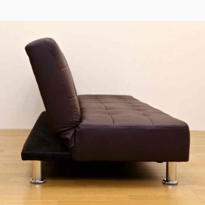 コンパクトソファー黒、三人掛け