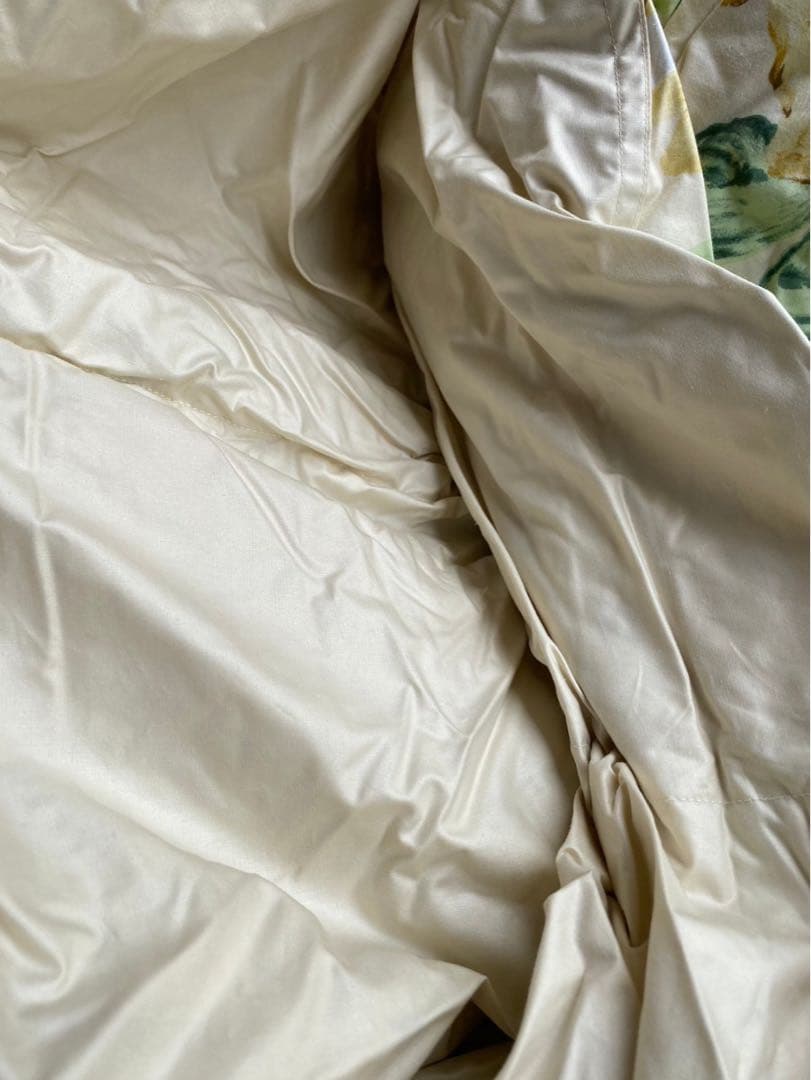 未使用 羽毛肌布団 寝具 インテリア 花柄 ダウン90% フェザー10%