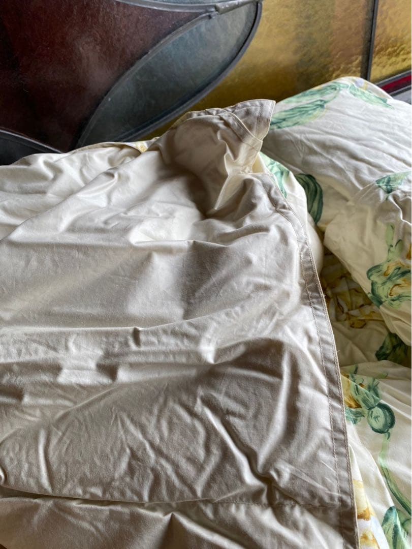 未使用 羽毛肌布団 寝具 インテリア 花柄 ダウン90% フェザー10%