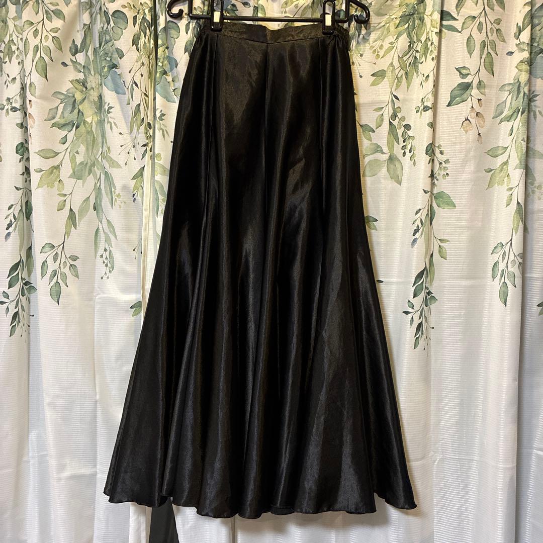 9☆定価3.3万/M/社交ダンス/黒光沢/サテン/白樺ドレス/パソドブレ