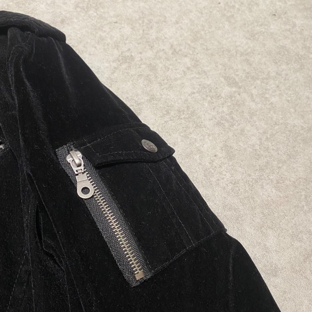 ネオお兄系 パンクy2k v系 ネックベルト ファスナー ギミック ベロアコート