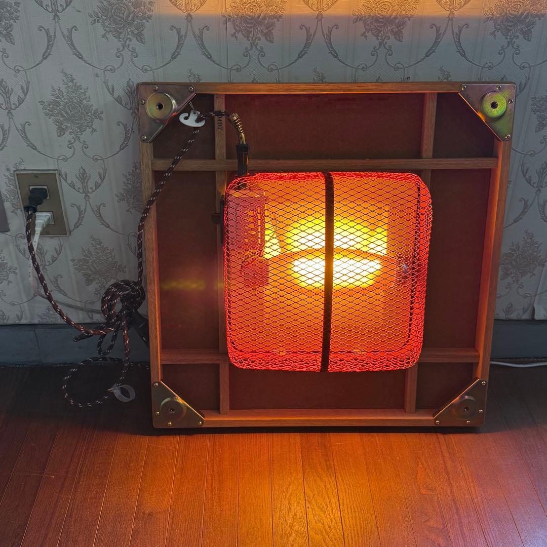 当時物 昭和 レトロ HITACHI 赤外線 こたつ 木製 座卓 ブラウン