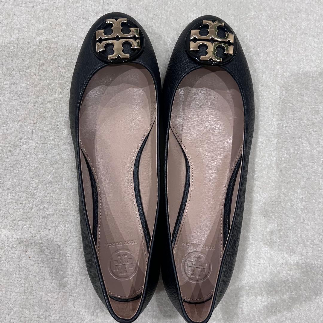 専用トリーバーチ　ブラックレザー フラットシューズ　8 24.5【美品】