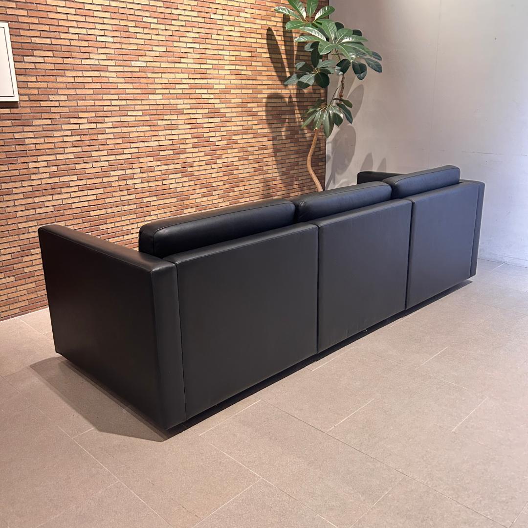 【高級名作】♥Knoll（ノル）本革 3人掛けソファ ブラック