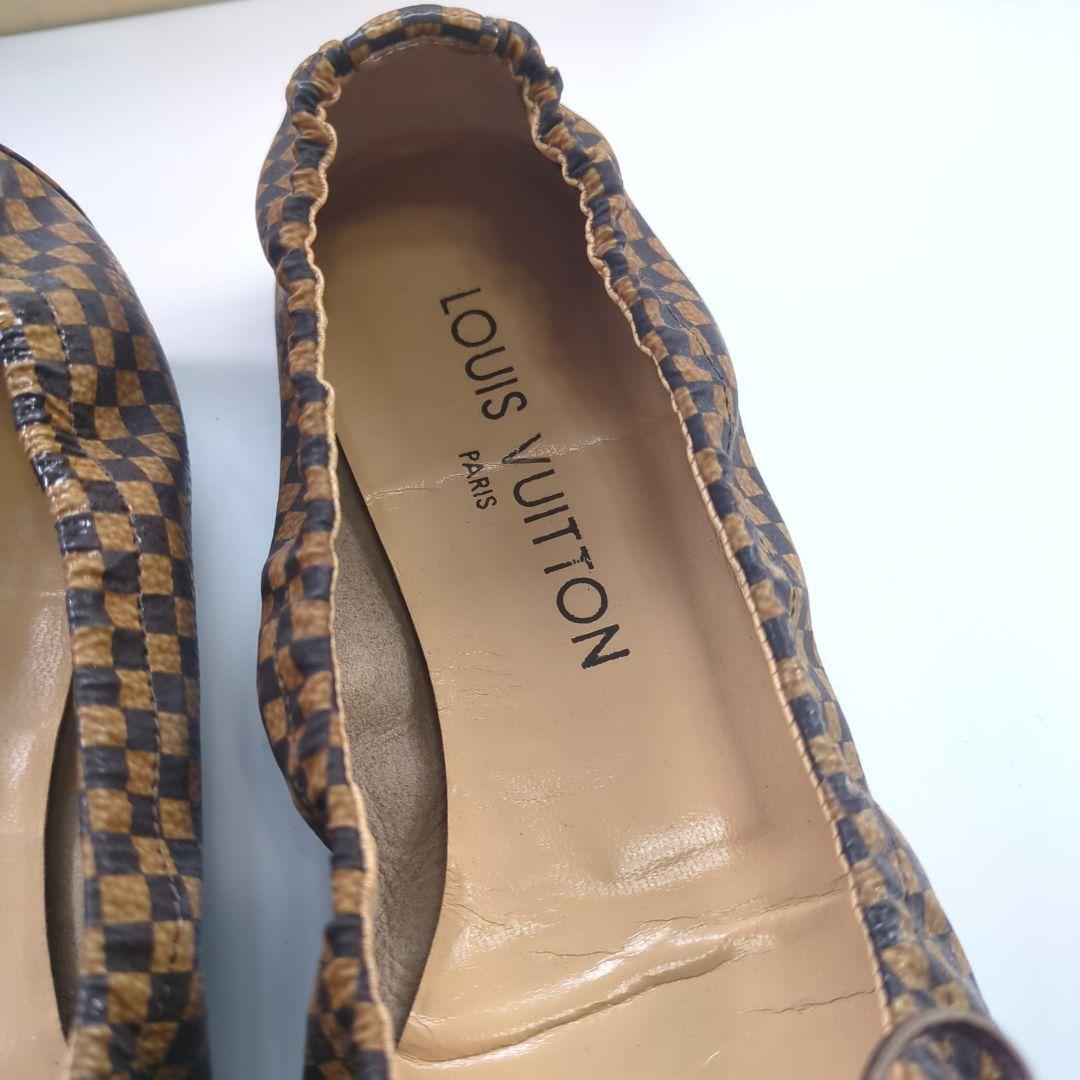 ルイヴィトン ダミエ 金具 バレエシューズ フラットシューズ ローファー 美品