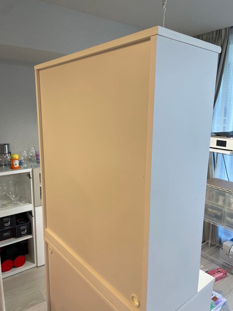 ホワイト木製食器棚・キッチンカウンター