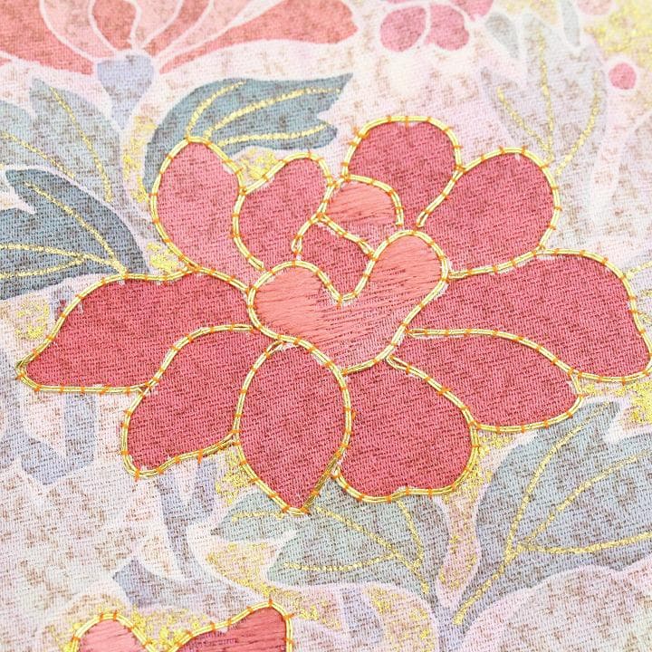 裄６７ｃｍ　京友禅【松井青々】　【手描き本友禅染】と【日本刺繍】　新品の訪問着