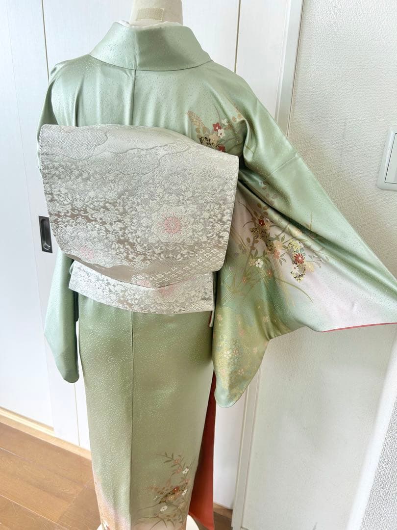 美品　一部しつけ糸付き　正絹訪問着　フルセット4点　入学式　七五三　お宮参り