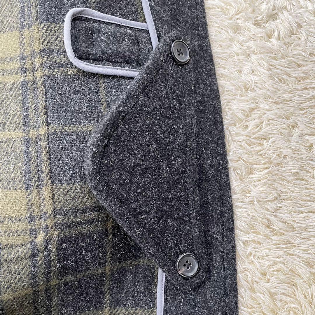 【すわん】J.PRESS ダッフルコート チェック ダークグレー L
