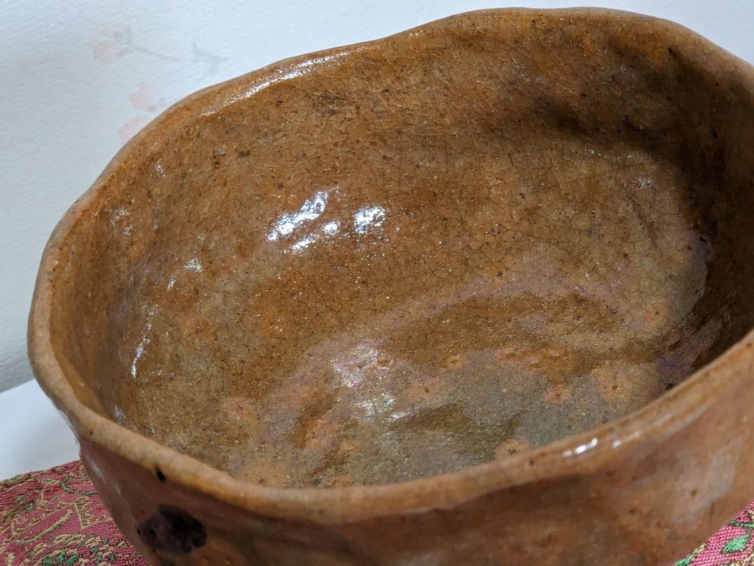 ♦古格 茶道具 手捏ね 手捻り 抹茶碗 時代物 古美術品 銀化現象 骨董品